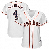 Women Astros 4 George Springer White 2019 World Series Bound Cool Base Jersey,baseball caps,new era cap wholesale,wholesale hats